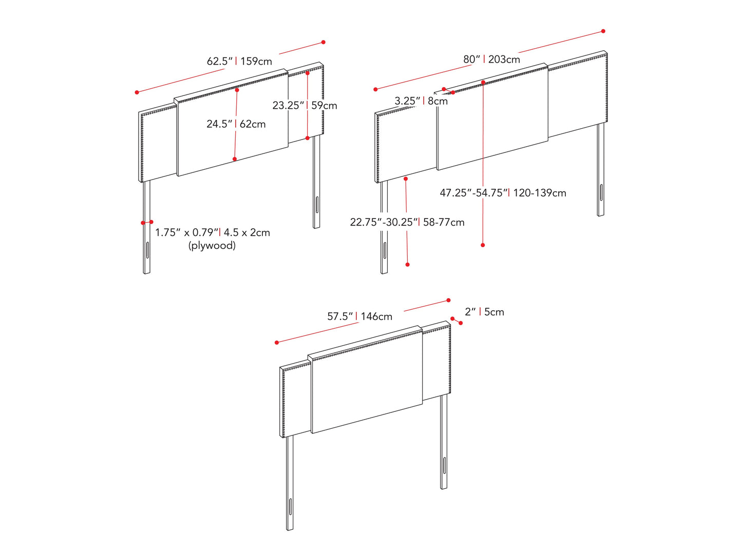 Off-White Boucle Expandable Headboard