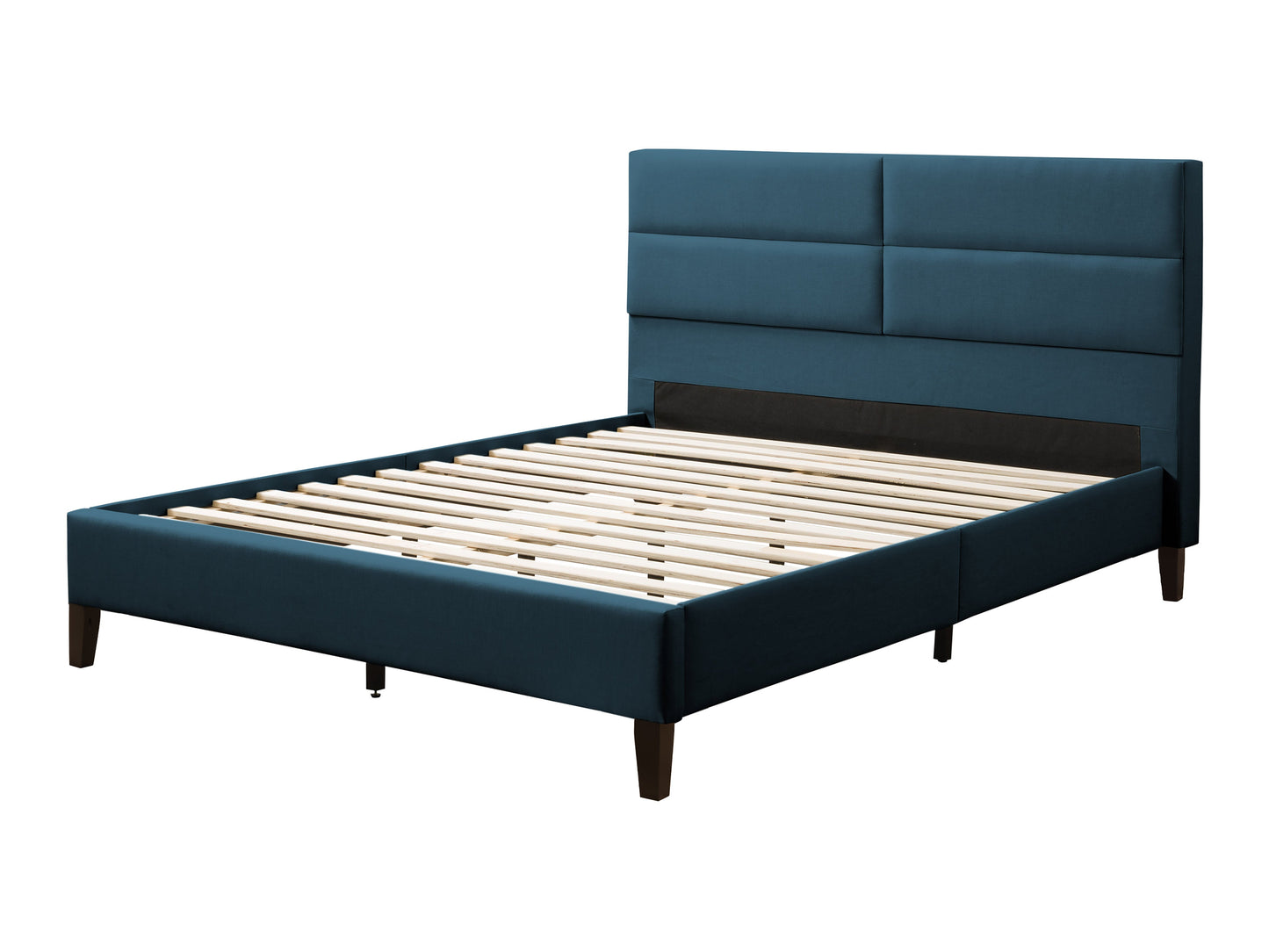 Ocean Blue Tufted Upholstered Bed, Queen