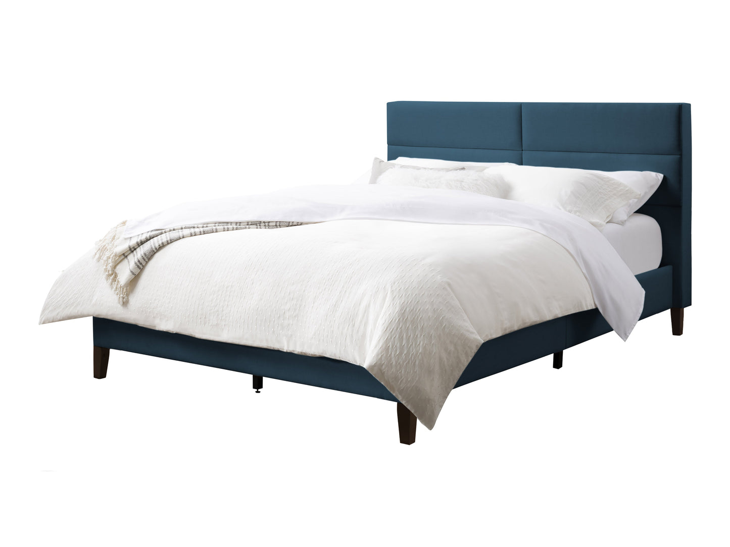 Ocean Blue Tufted Upholstered Bed, Twin