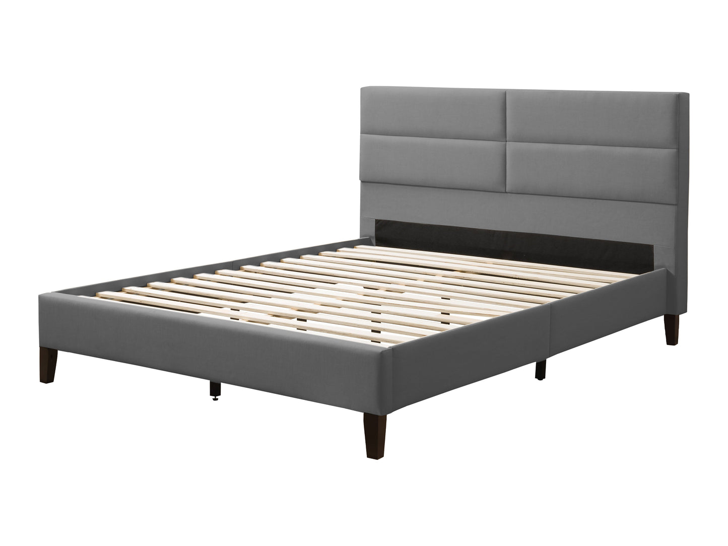 Light Grey Tufted Upholstered Bed, Queen