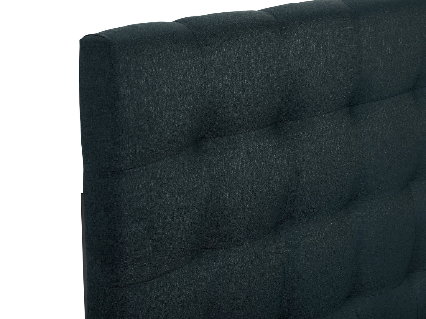 Blue twin/single modern headboard with sleek design, upholstered in soft fabric, featuring a minimalist style and durable construction. Ideal for contemporary bedrooms, offering both comfort and elegance.