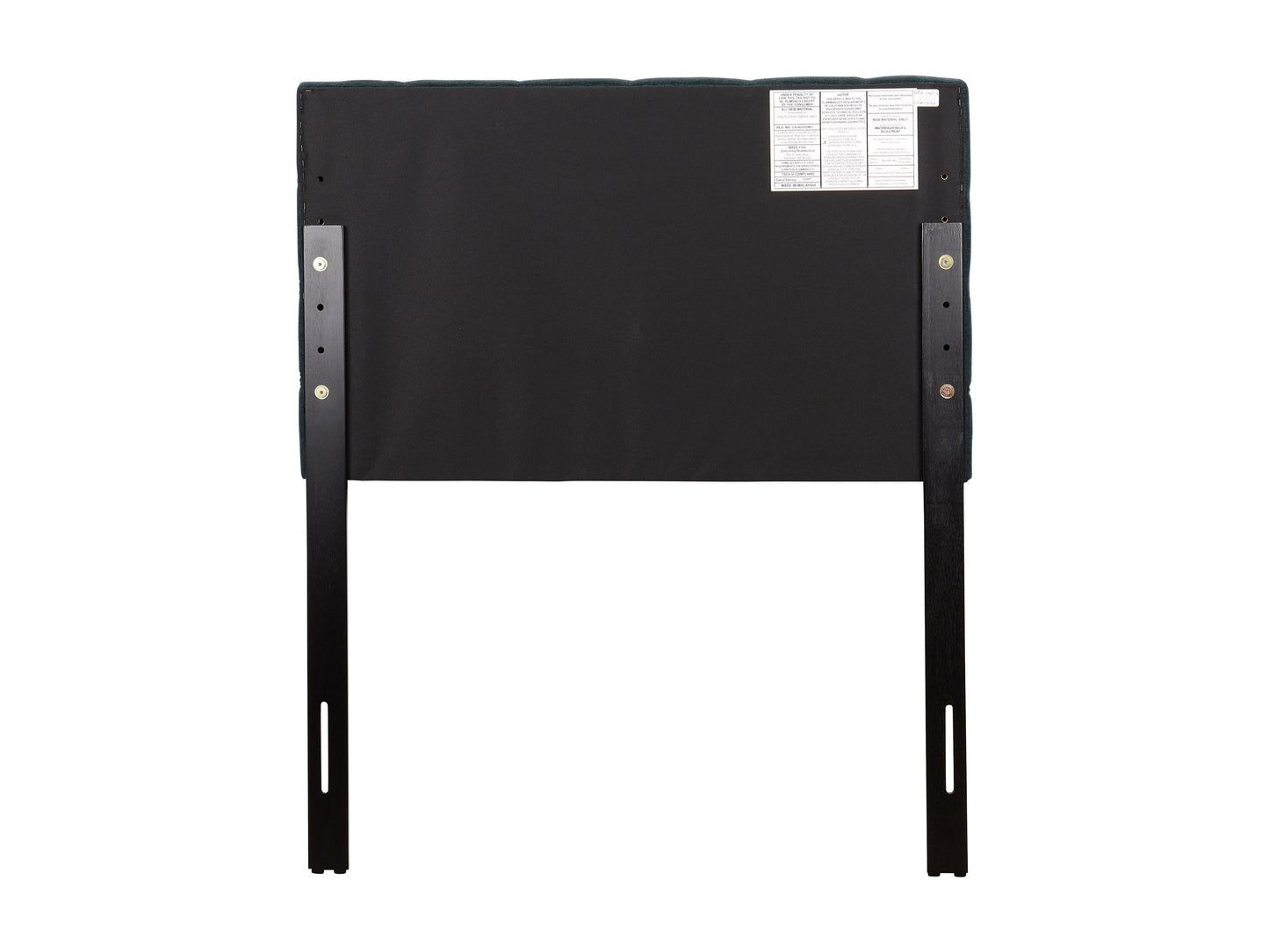 Blue twin/single modern headboard with sleek design, upholstered in soft fabric, featuring a minimalist style and durable construction. Ideal for contemporary bedrooms, offering both comfort and elegance.