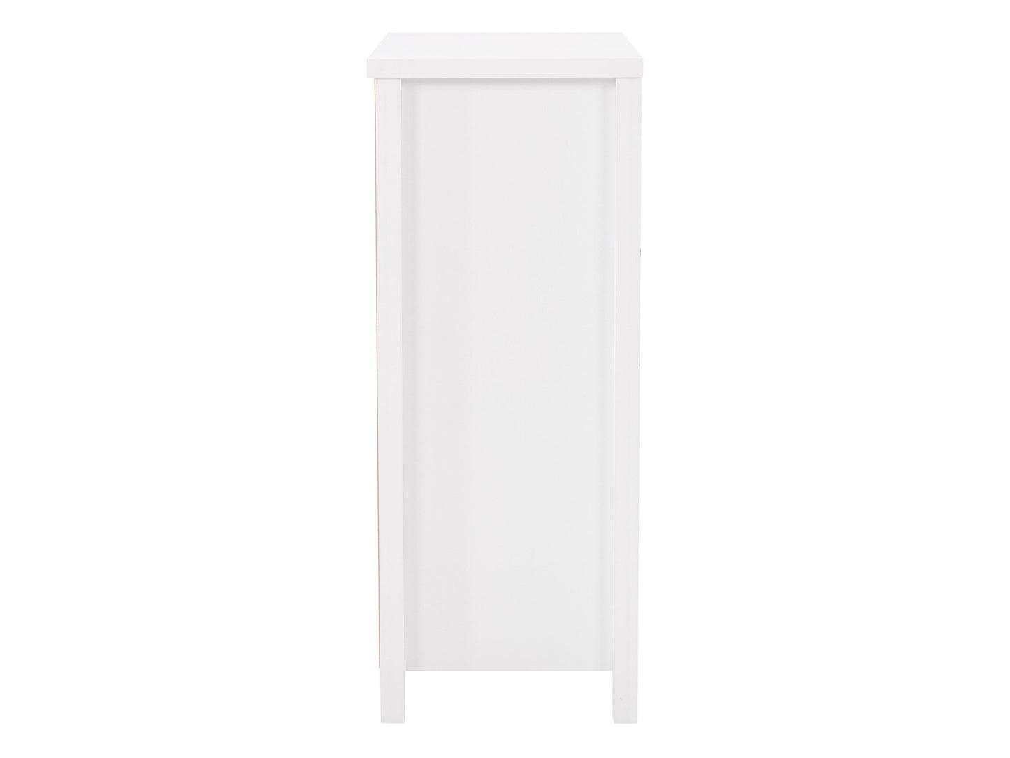 White 5-Drawer Dresser with Interlocking Drawers