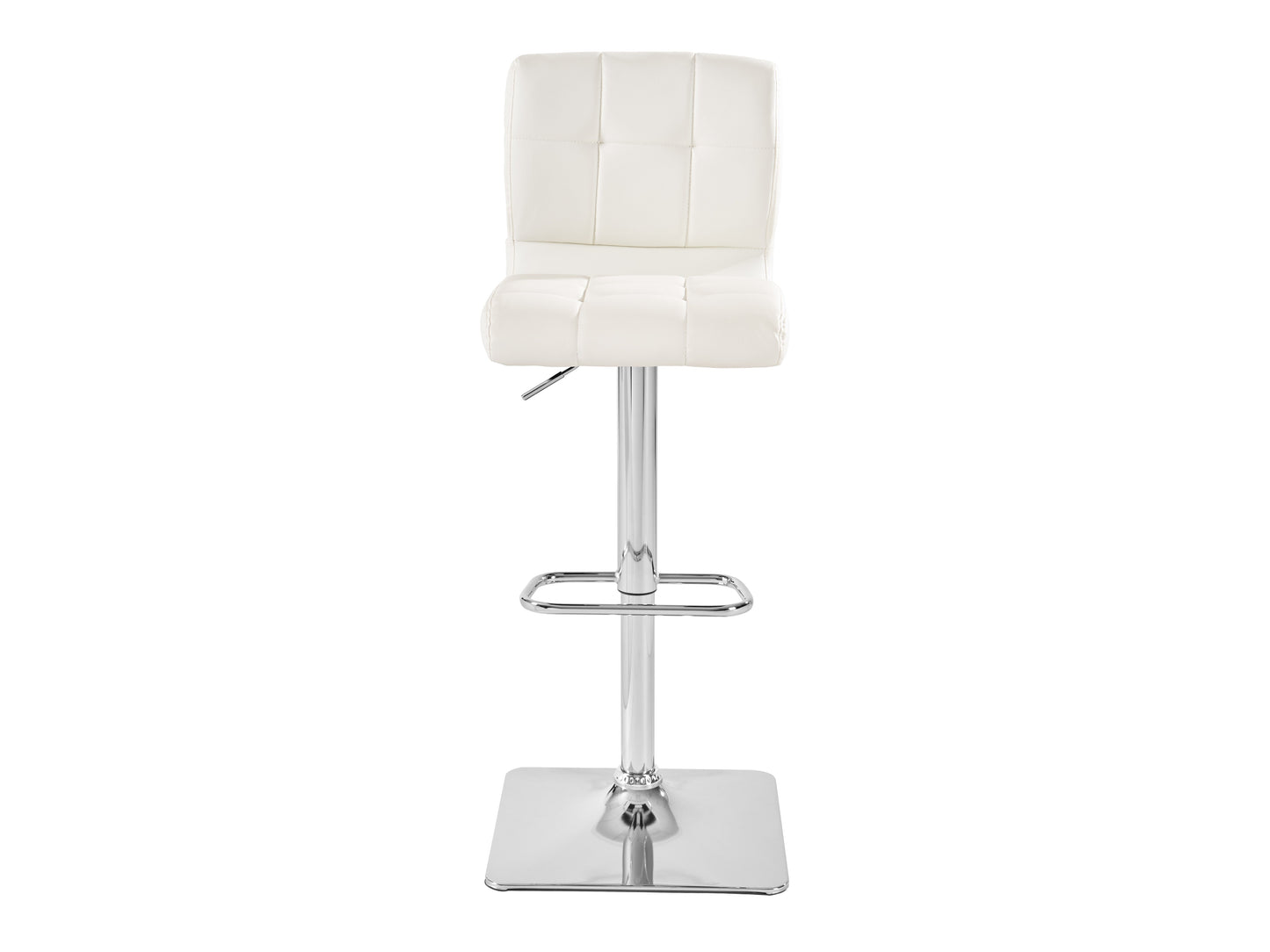 Curved White Vegan Leather Adjustable Stools