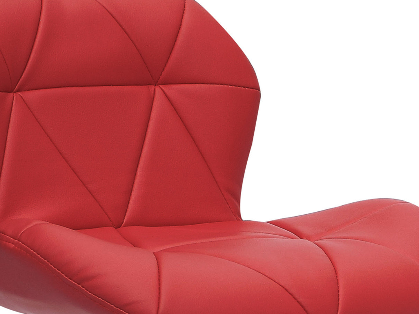 Geo-Tufted Red Vegan Leather Stools