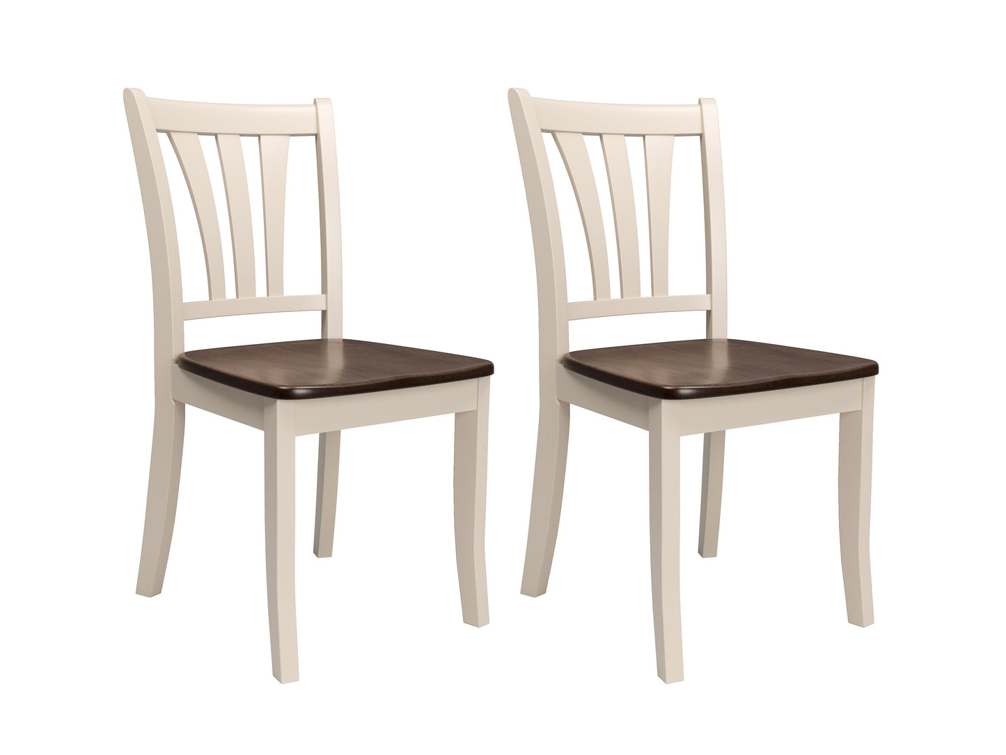 Alt Text:
Dark brown oval extendable dining table with cream upholstered chairs, wooden legs, and smooth finish, perfect for modern dining rooms.