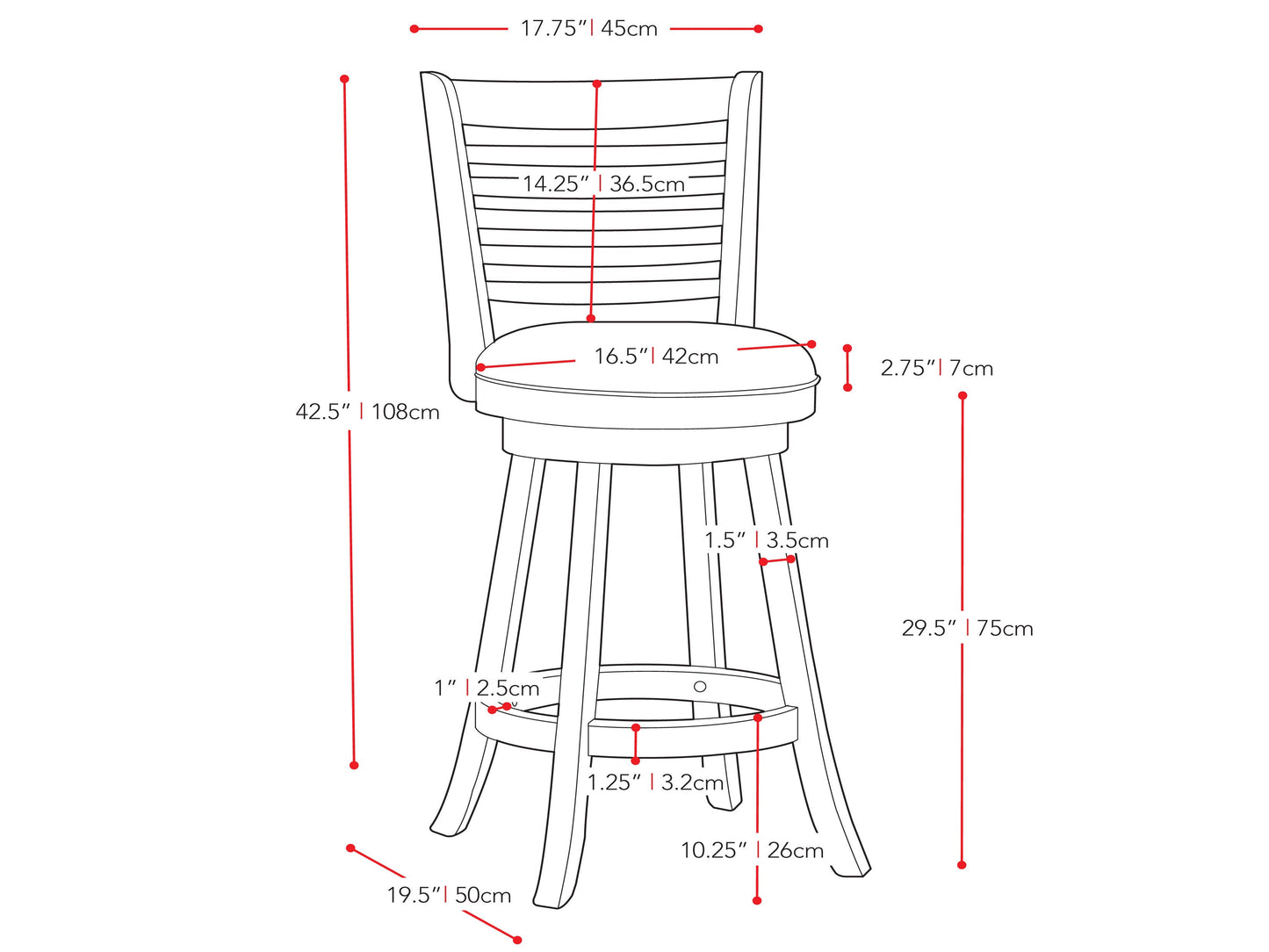 Set of 2 black bar height bar stools with sleek metal frames, cushioned seats, and footrests. Modern design with durable materials ideal for kitchen islands or home bars.
