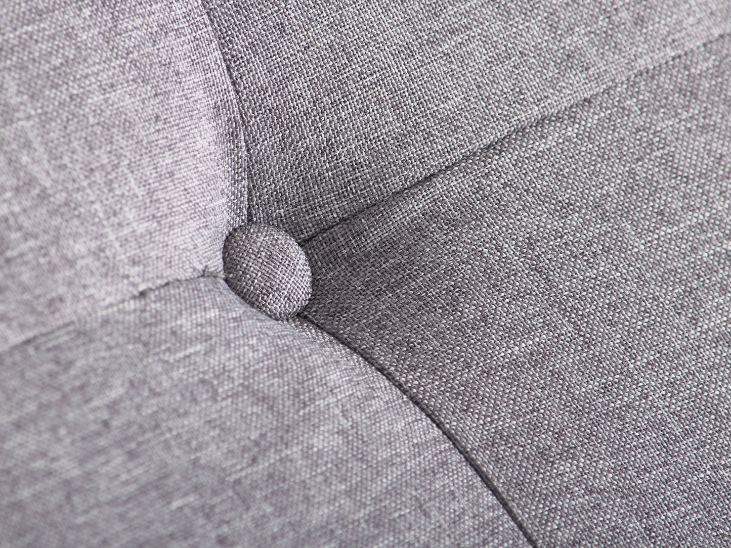 Light grey large storage ottoman with tufted top, soft fabric upholstery, and wooden legs. Ideal for living rooms or bedrooms, providing extra seating and hidden storage space.