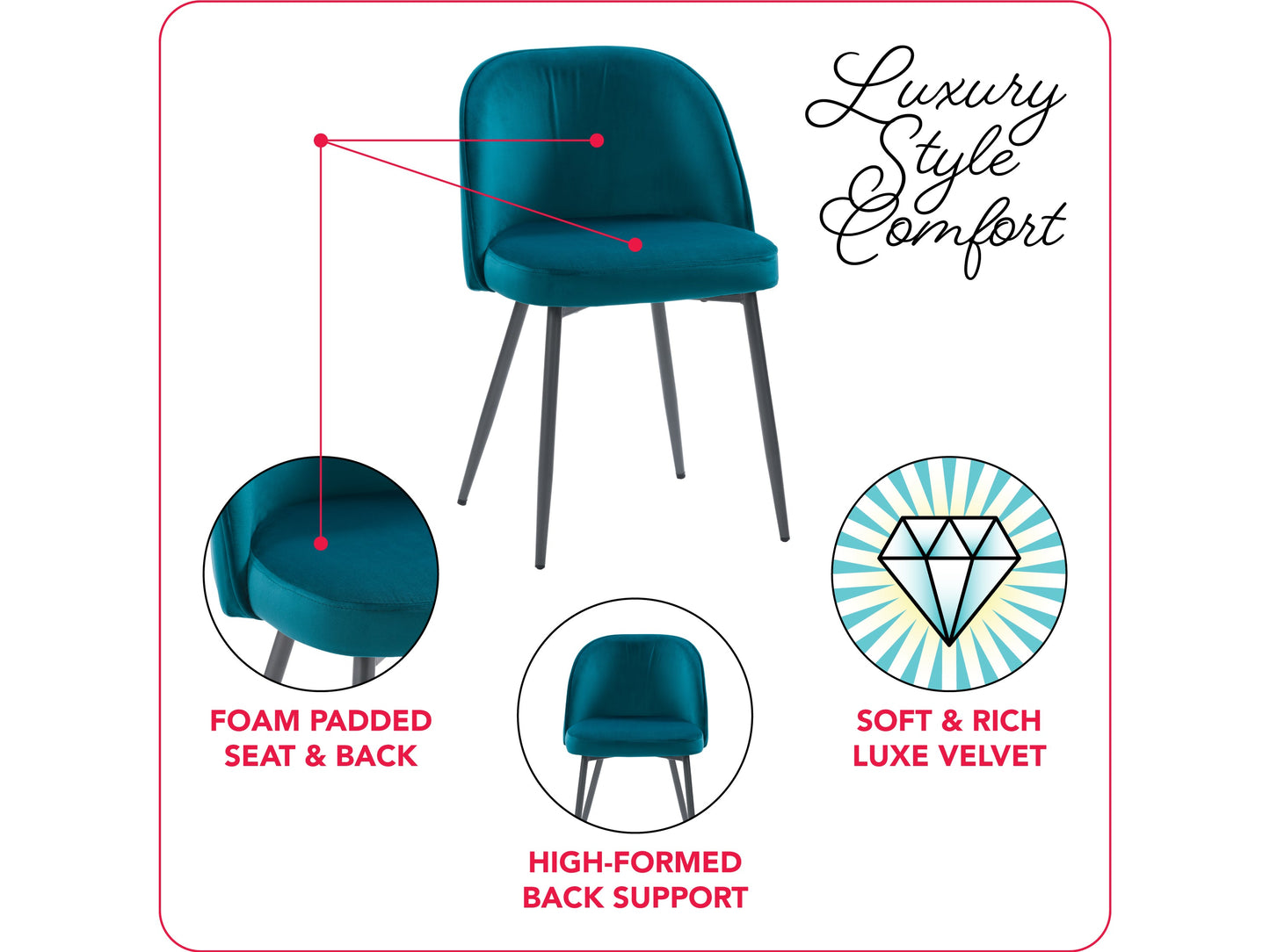 Teal velvet dining chair with gold metal legs, featuring a curved backrest and plush cushioning for luxurious comfort and modern elegance. Ideal for contemporary dining rooms or stylish home offices.