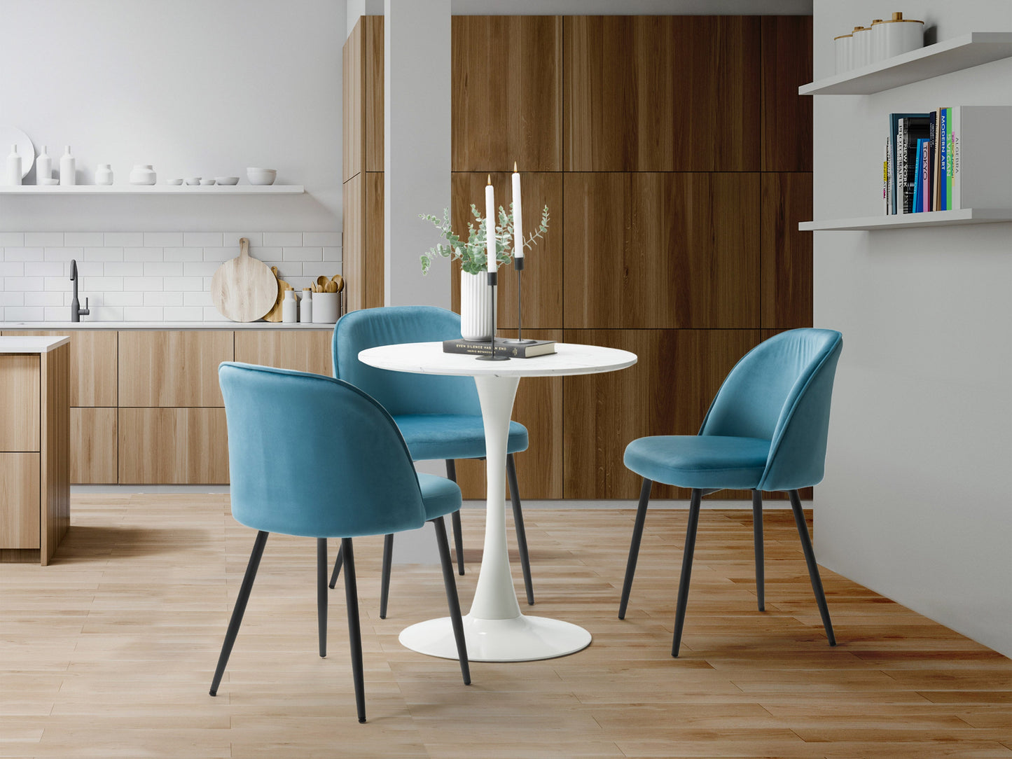 Blue Velvet Side Chair