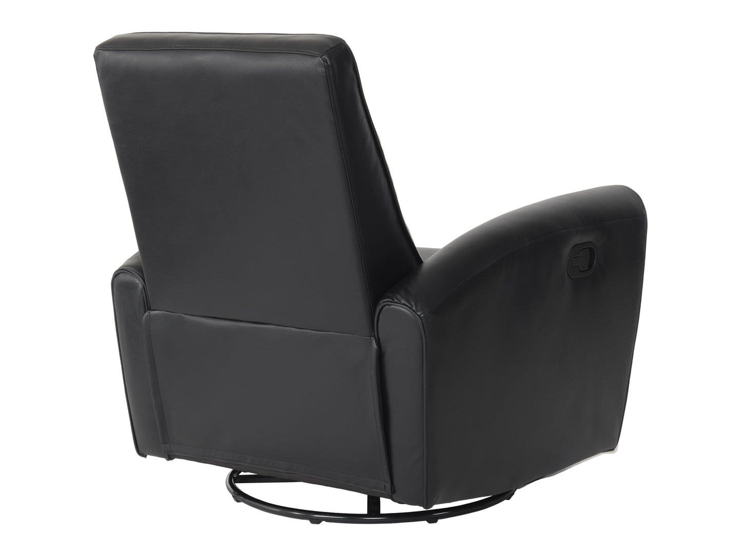 Marin Swivel Glider Recliner, Black Faux Leather