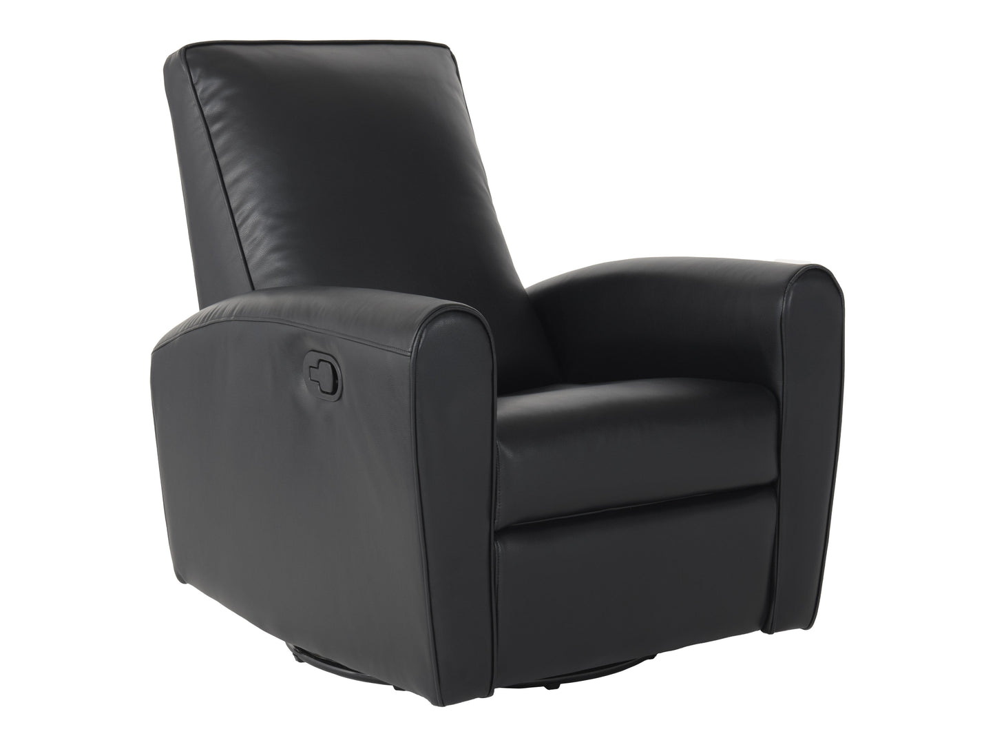 Marin Swivel Glider Recliner, Black Faux Leather