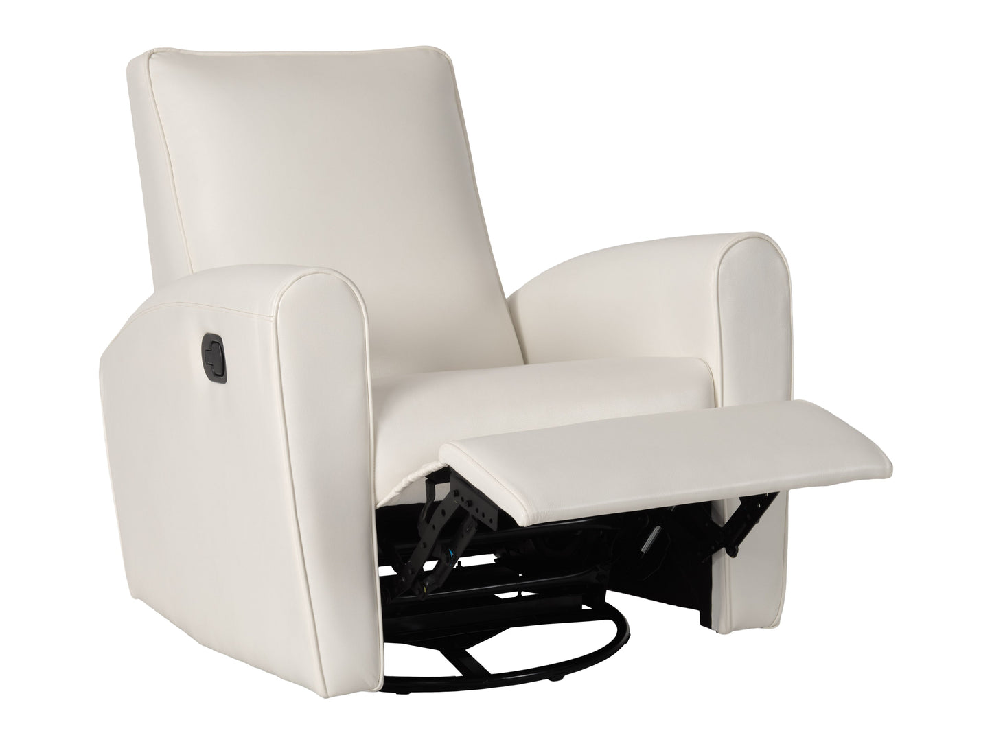 Marin Swivel Glider Recliner, White Faux Leather