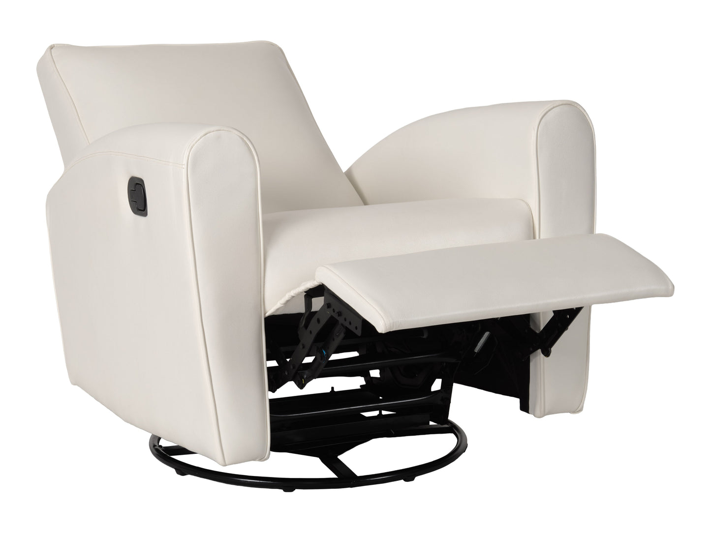 Marin Swivel Glider Recliner, White Faux Leather