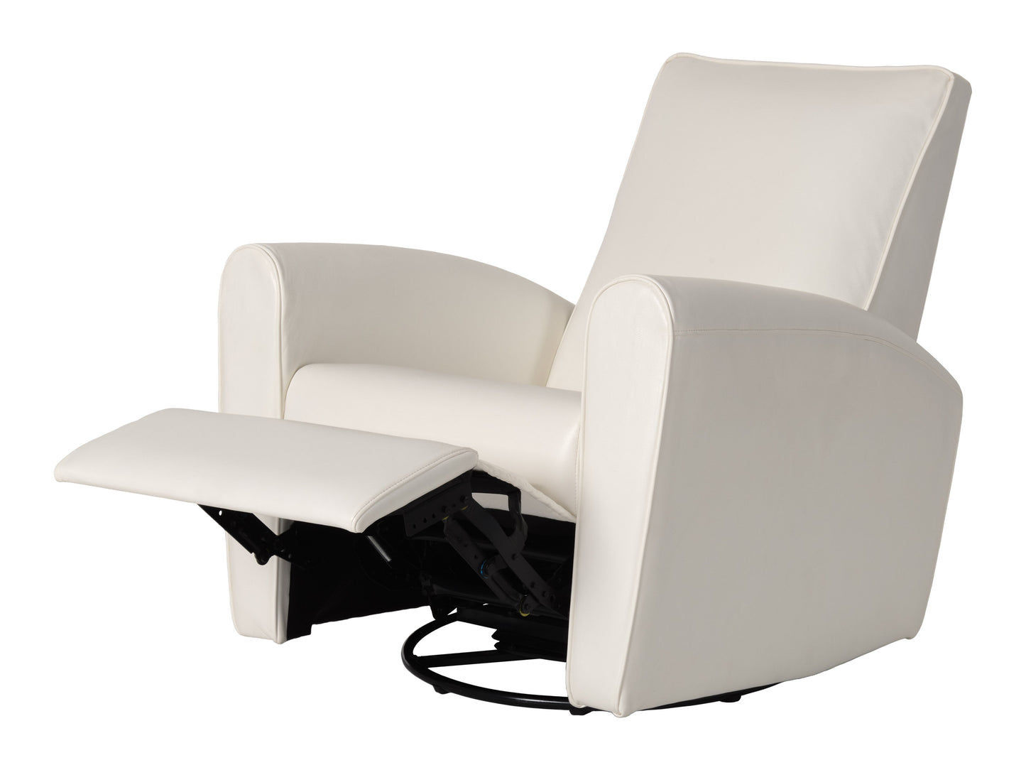 Marin Swivel Glider Recliner, White Faux Leather