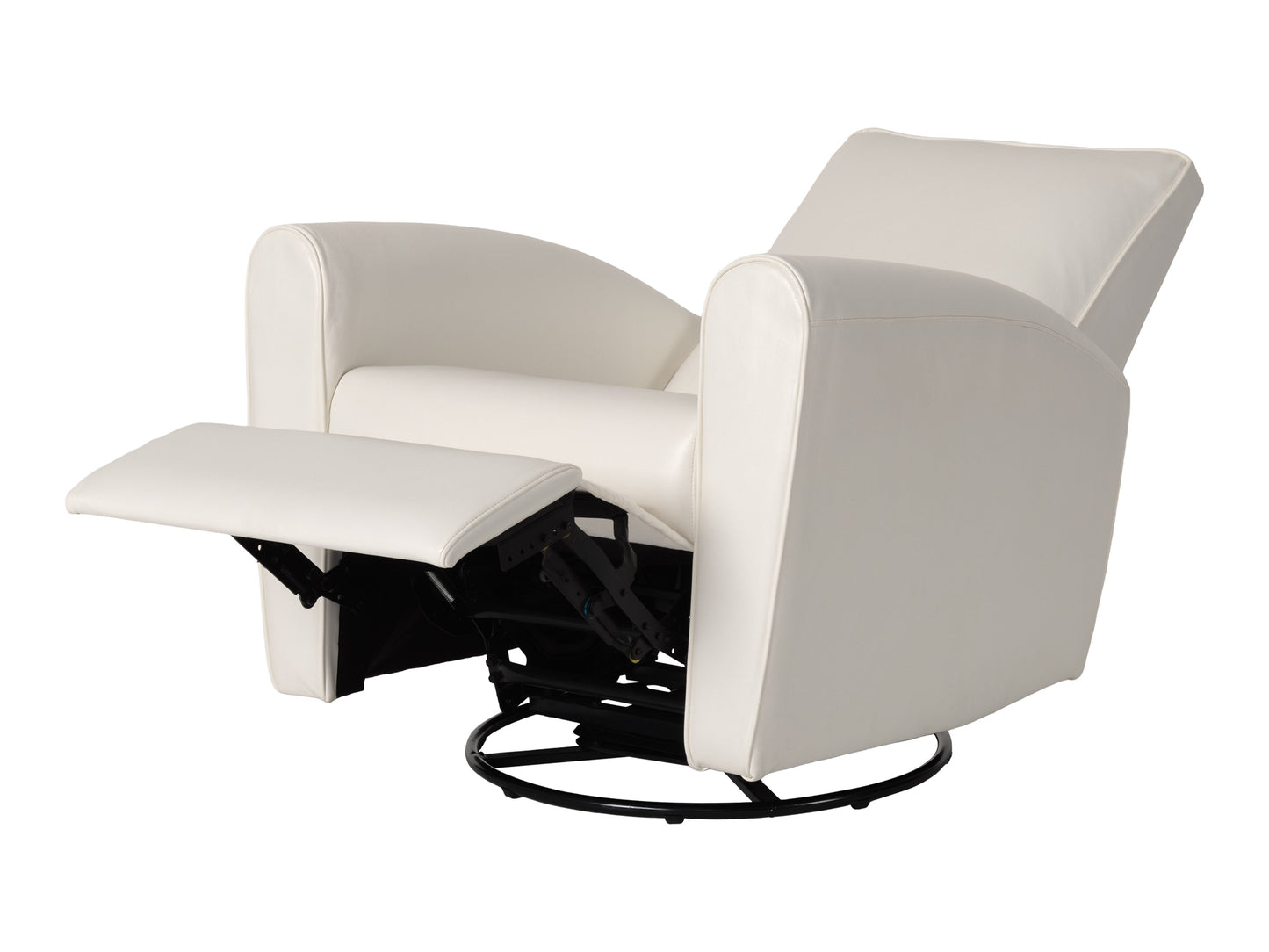 Marin Swivel Glider Recliner, White Faux Leather