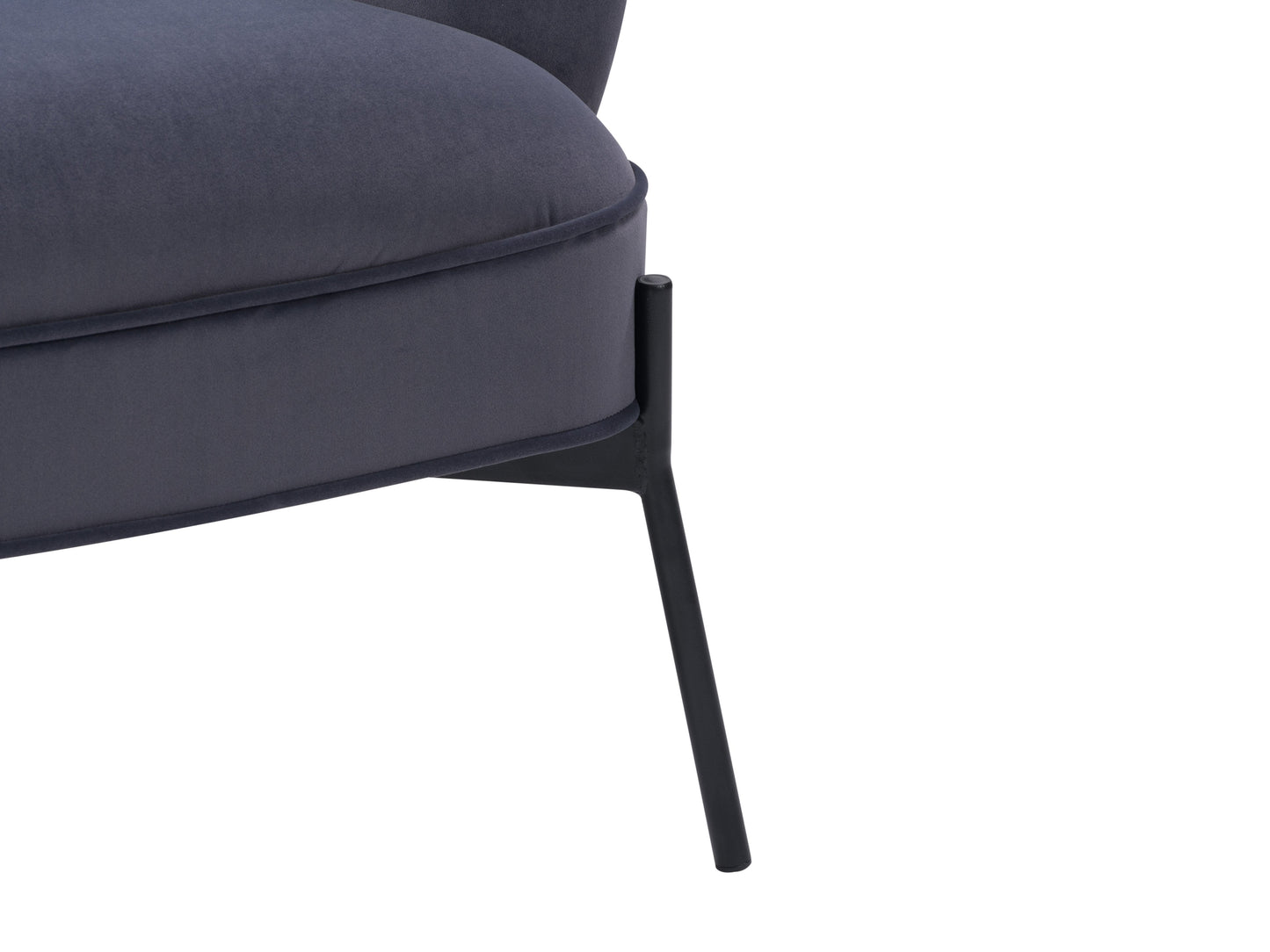 Refined Grey Velvet Wingback Chair