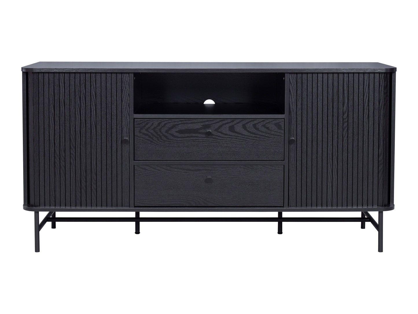 Black Curved Sideboard Buffet