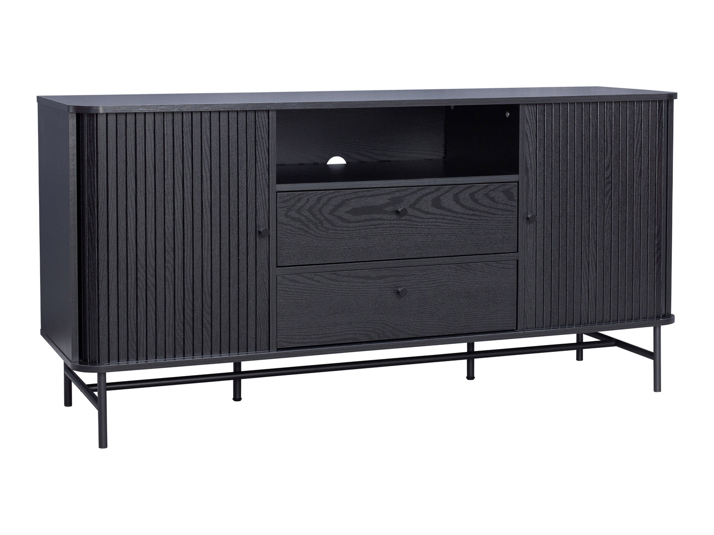 Black Curved Sideboard Buffet