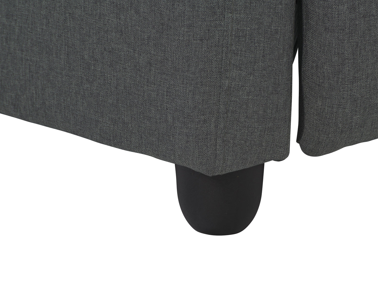 Dark grey push back recliner with plush cushioning, sleek armrests, and durable fabric upholstery. Ideal for living rooms, this comfortable and stylish chair features a reclining mechanism for ultimate relaxation.