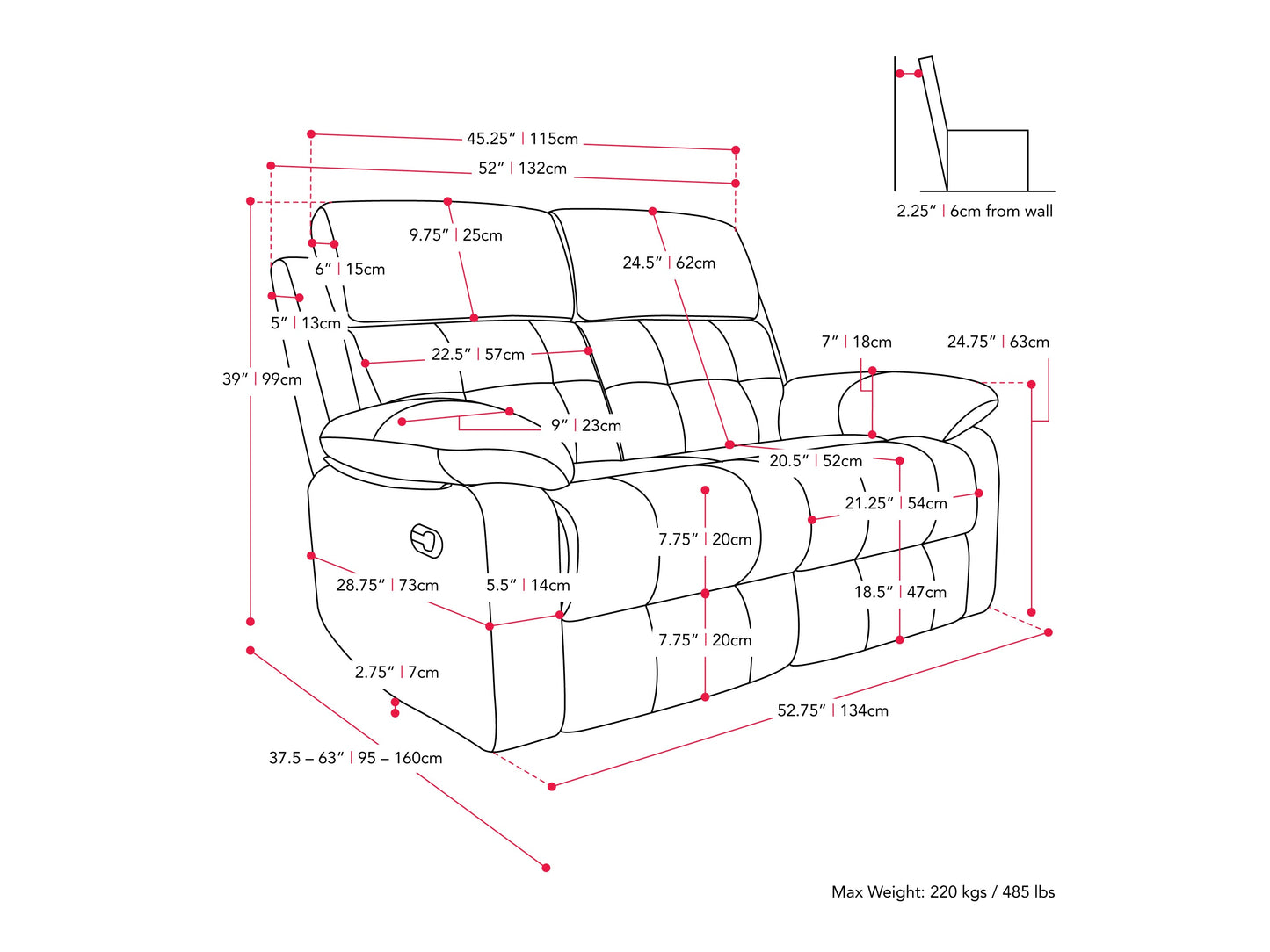 Alt Tag:
"Modern grey 2 seater recliner sofa with plush cushions, smooth fabric upholstery, and dual reclining features for ultimate comfort."