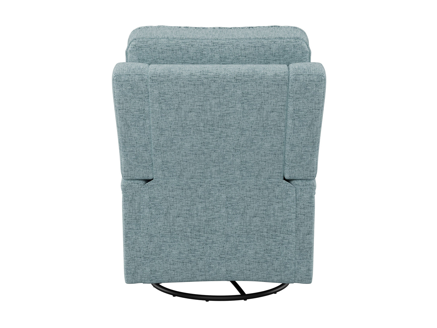 Blue swivel glider recliner chair with plush cushions, ergonomic design, and durable fabric upholstery, perfect for living room or nursery.