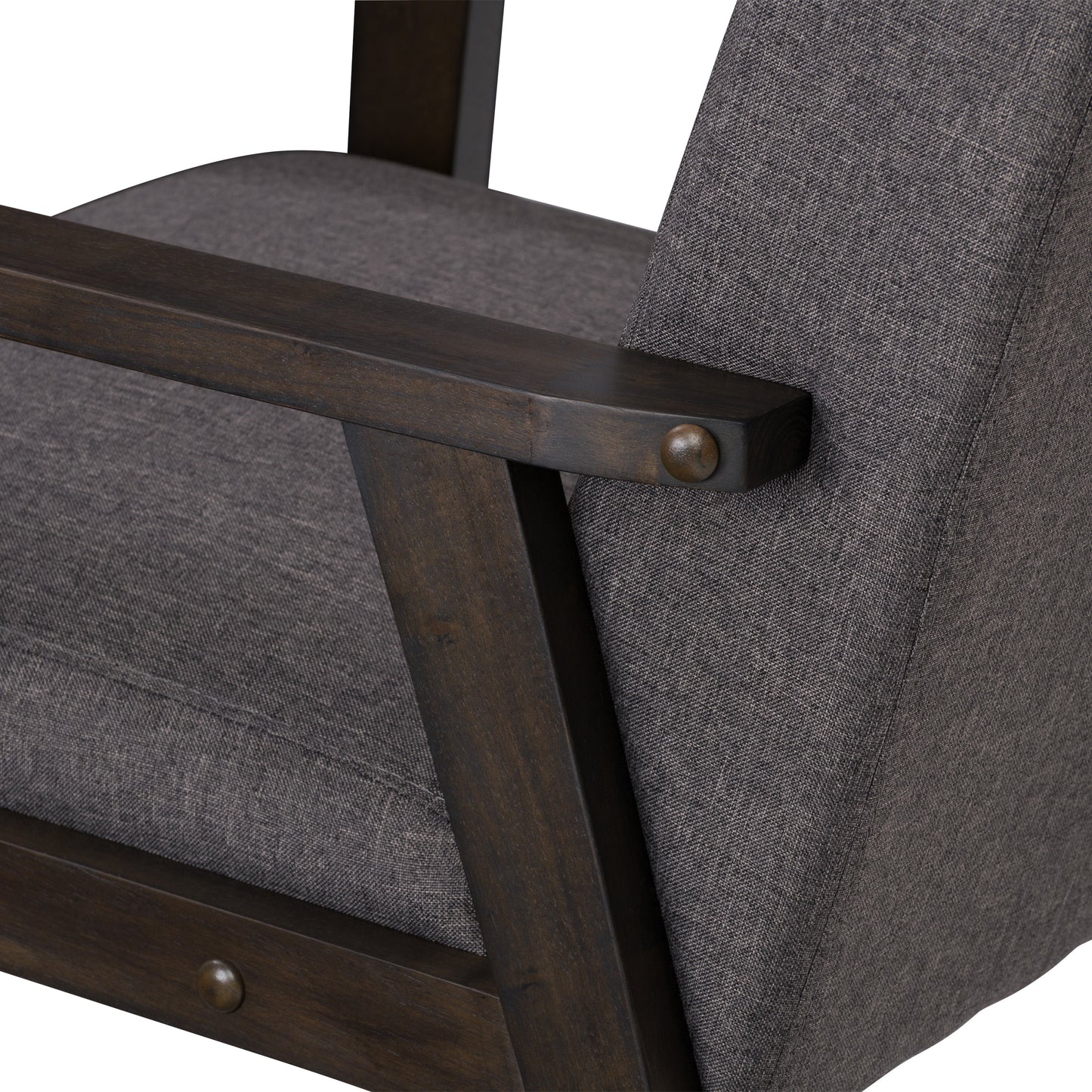 Vintage Brown Upholstered Mid-Century Modern Accent Chair