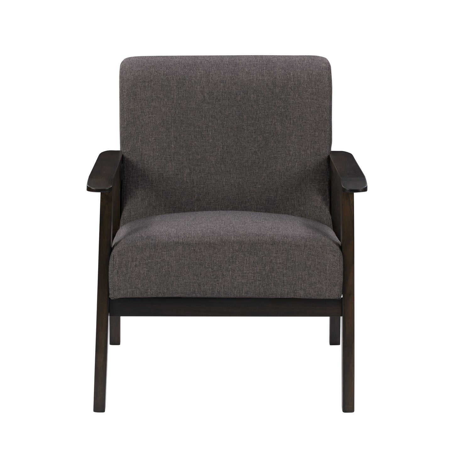 Vintage Brown Upholstered Mid-Century Modern Accent Chair