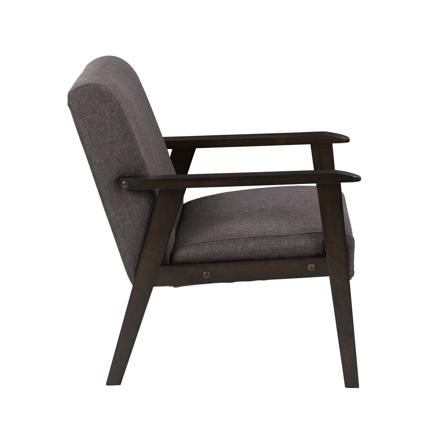 Vintage Brown Upholstered Mid-Century Modern Accent Chair