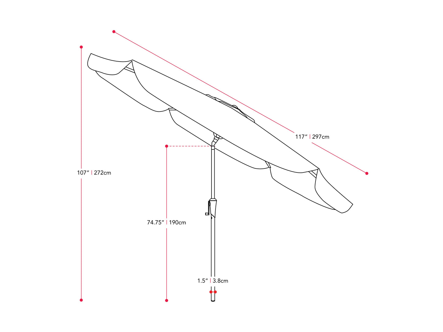 Green and white 10ft round patio umbrella with tilting feature, sturdy aluminum pole, and weather-resistant fabric, perfect for outdoor garden or patio furniture.