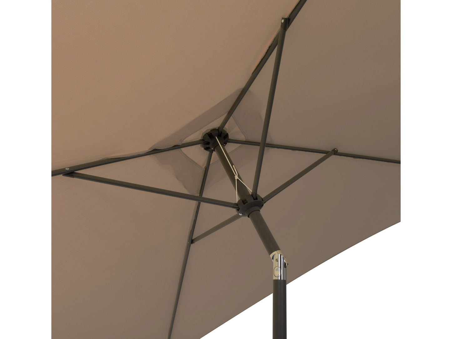 Brown 9ft square patio umbrella with tilting mechanism, featuring a durable fabric canopy and sturdy metal pole, providing ample shade for outdoor spaces. Ideal for patios, gardens, and poolside areas.