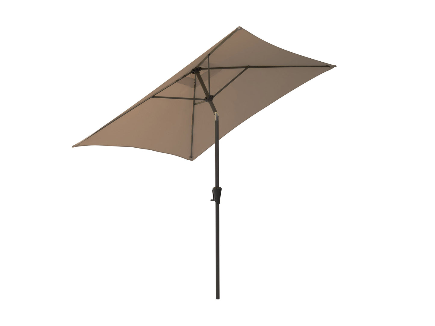 Brown 9ft square patio umbrella with tilting mechanism, featuring a durable fabric canopy and sturdy metal pole, providing ample shade for outdoor spaces. Ideal for patios, gardens, and poolside areas.