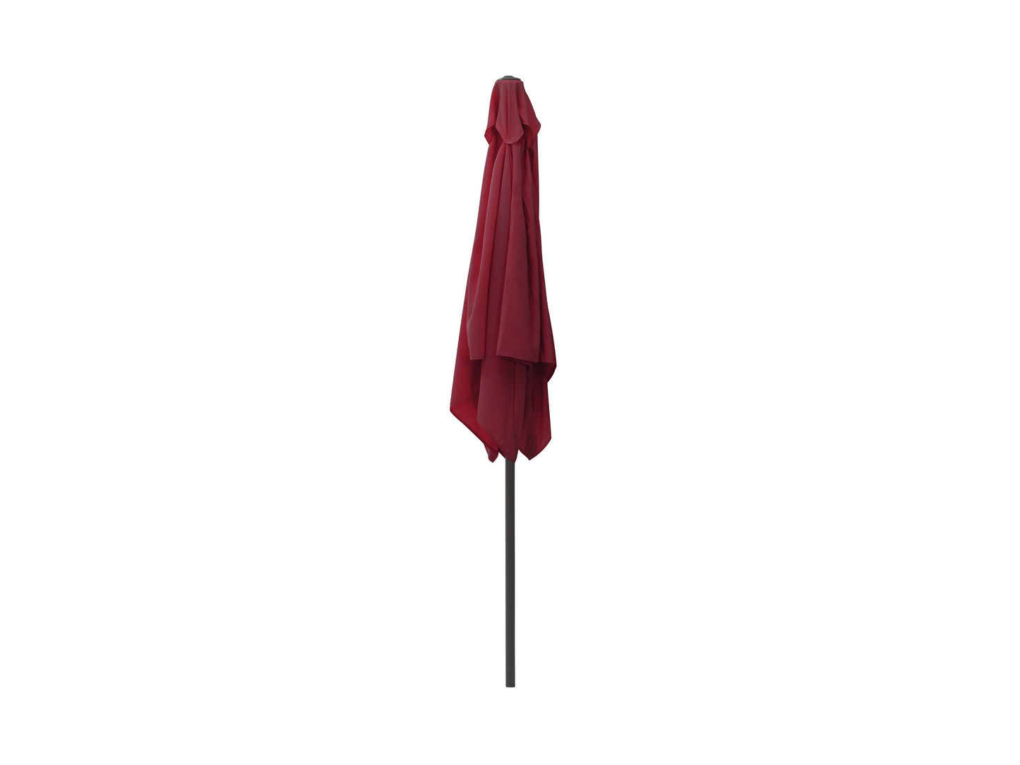Wine red 9ft square patio umbrella with tilting feature, durable fabric, and sturdy metal frame. Ideal for outdoor spaces, providing ample shade and UV protection.