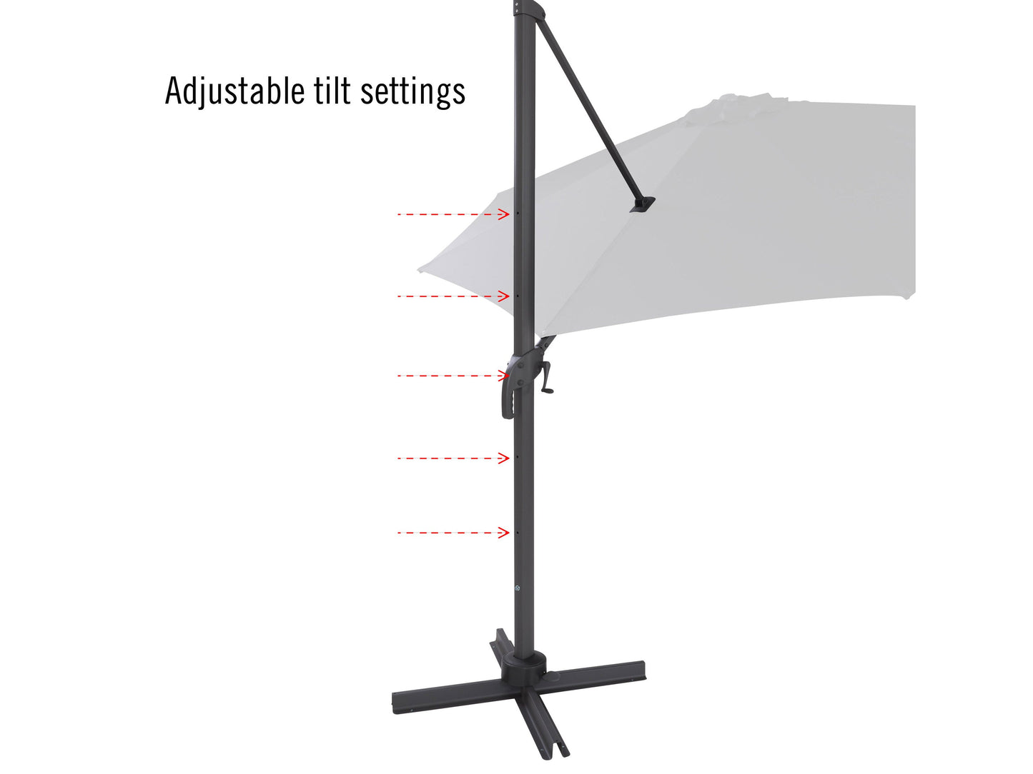 Lime green 11.5ft deluxe offset patio umbrella with sturdy aluminum frame, easy tilt mechanism, and UV-resistant fabric, providing ample shade for outdoor spaces.