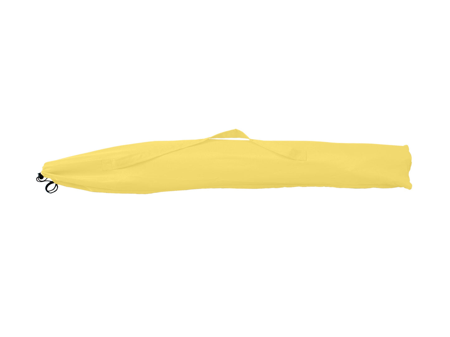 Yellow 7.5ft beach umbrella with sturdy aluminum pole, UV-resistant fabric, and adjustable tilt feature. Ideal for seaside relaxation, providing ample shade and weather protection.