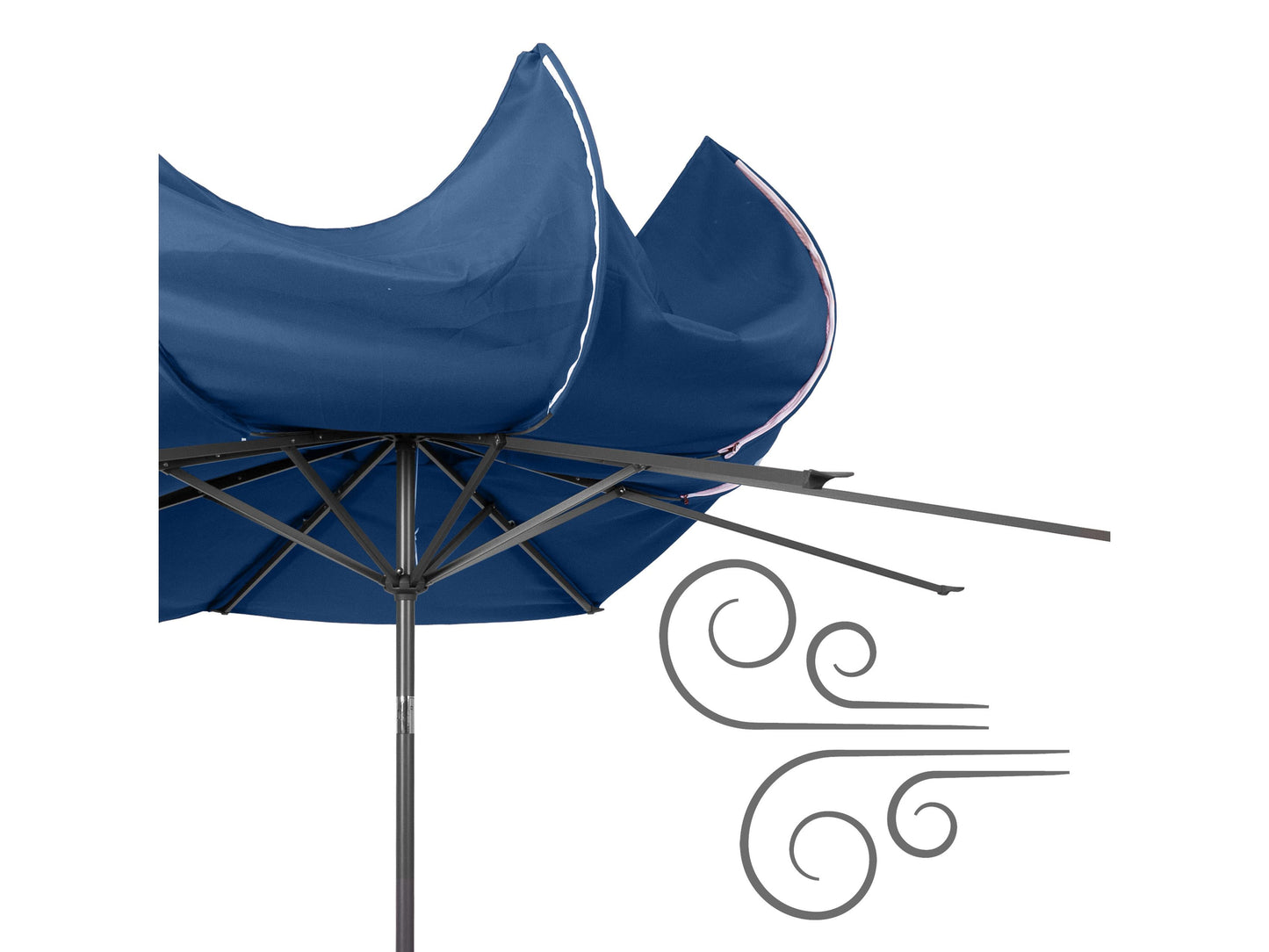 10ft wind-resistant cobalt blue patio umbrella with sturdy aluminum frame, UV protection fabric, and easy crank lift system for outdoor use.