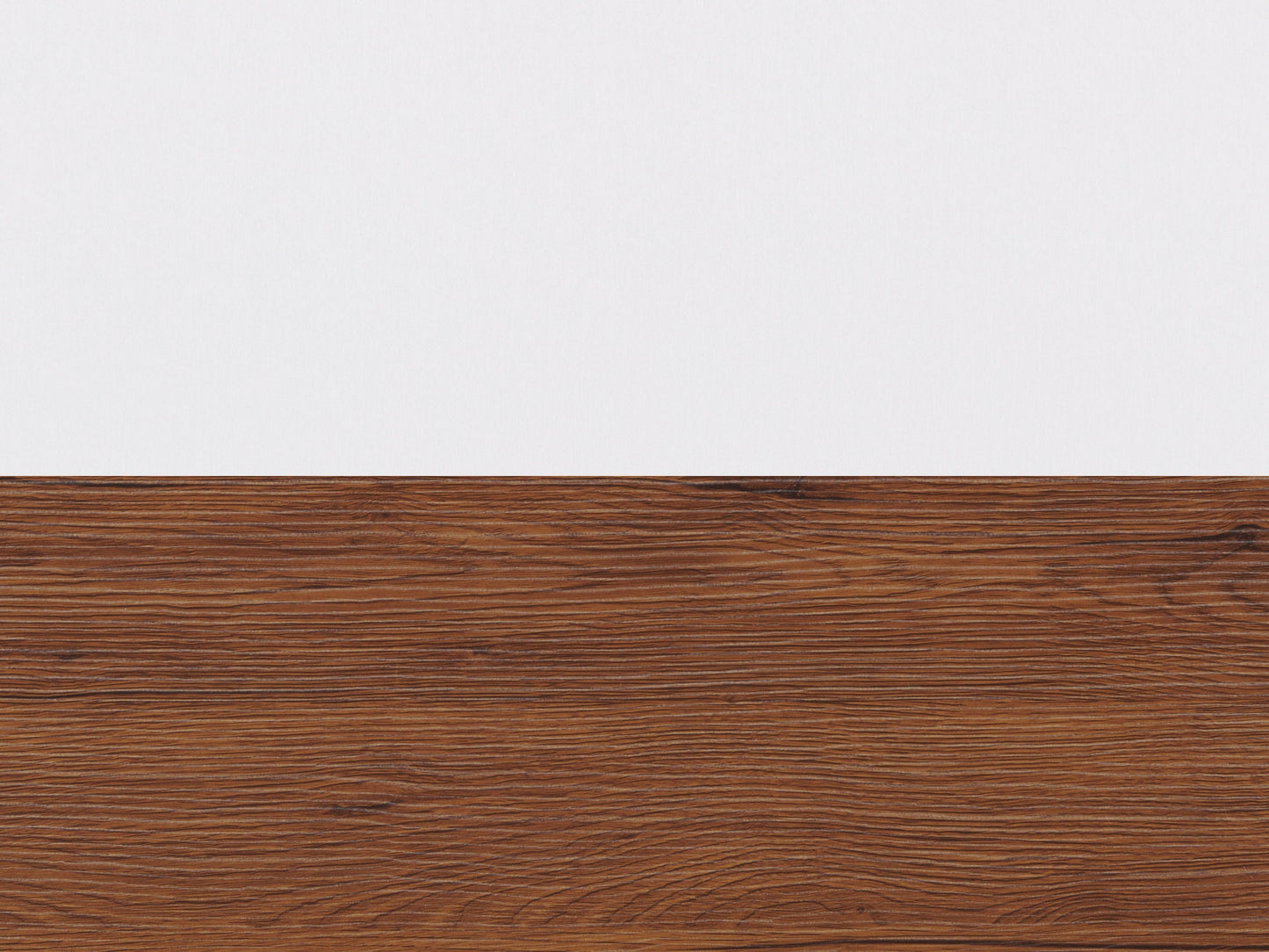White and dark brown wood TV stand with two open shelves and two cabinets, suitable for TVs up to 68 inches. Features a modern design with a smooth finish, perfect for contemporary living rooms.