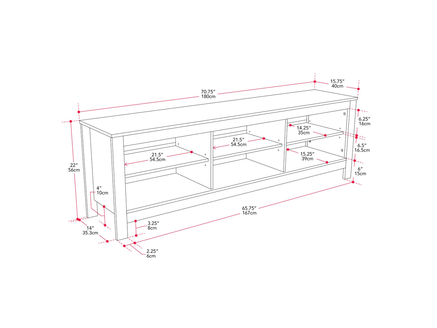 Brown Media Console, TVs up to 85"