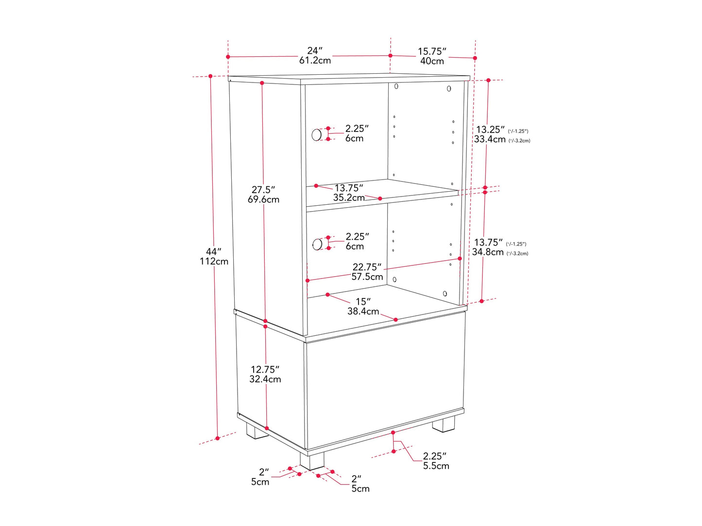 Dark wood media cabinet with two glass doors, adjustable shelves, and sleek metal handles. Ideal for organizing electronics, books, and decor. Modern design with a rich walnut finish. Perfect for living rooms and media centers.