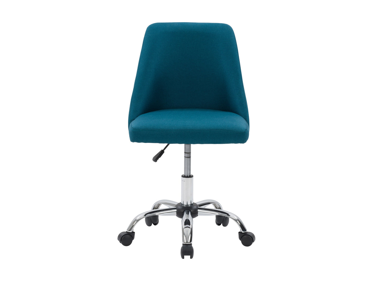 Dark blue armless task chair with ergonomic design, breathable mesh backrest, cushioned seat, and adjustable height; ideal for office or home workspace.