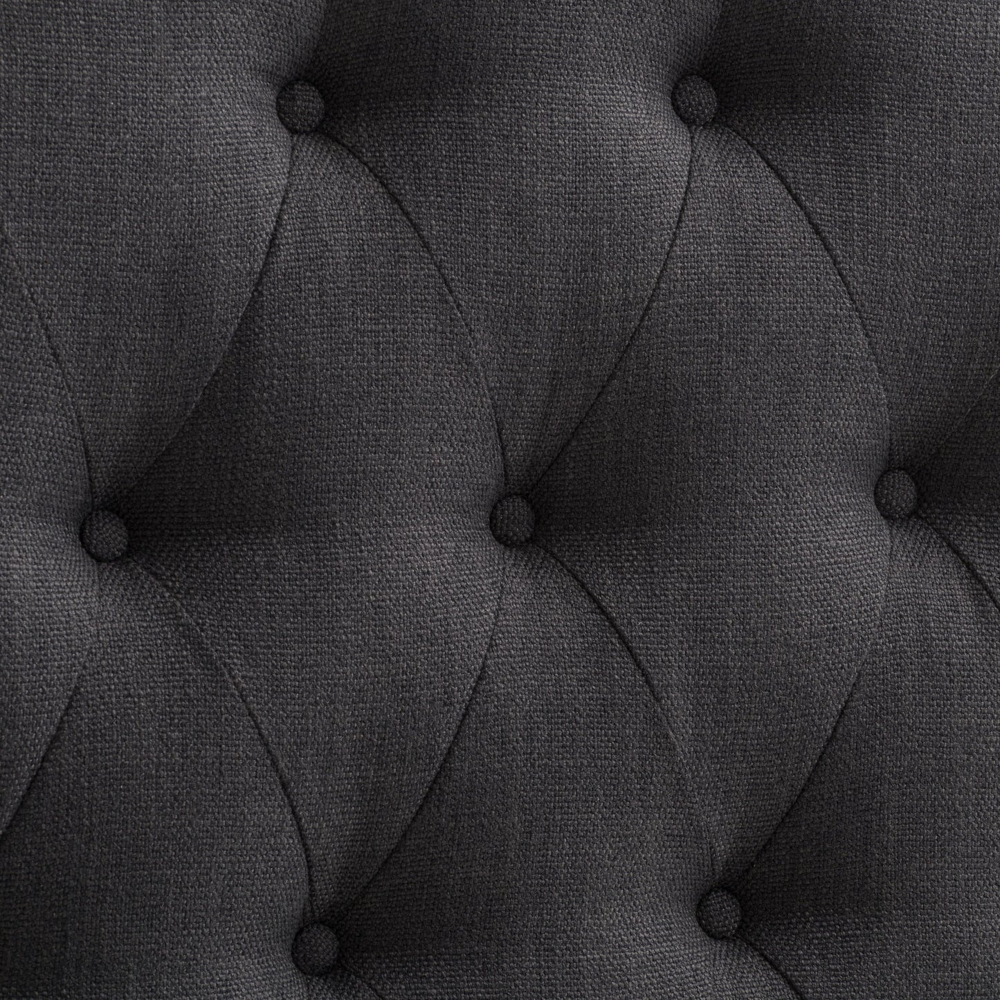 Dark grey diamond tufted headboard for twin/single bed, featuring plush upholstery, elegant button detailing, and a sturdy build, perfect for adding a touch of sophistication to any bedroom decor.