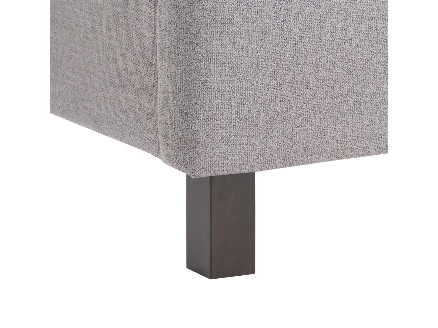 Modern tufted twin bed in light gray fabric with button detailing on headboard, featuring wooden legs and a sleek, minimalist design perfect for contemporary bedrooms.