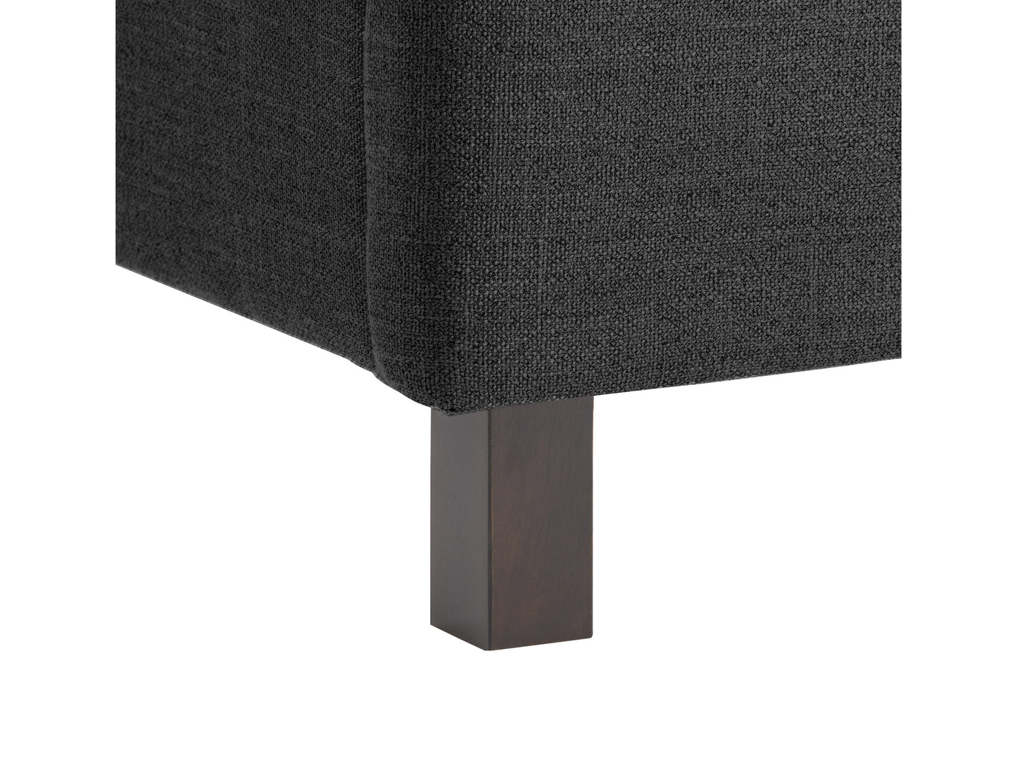 Tufted twin bed with a navy blue upholstered headboard, featuring button-tufted detailing and a sleek, modern design. The bed frame is crafted with durable wood, offering a stylish and comfortable sleeping solution.