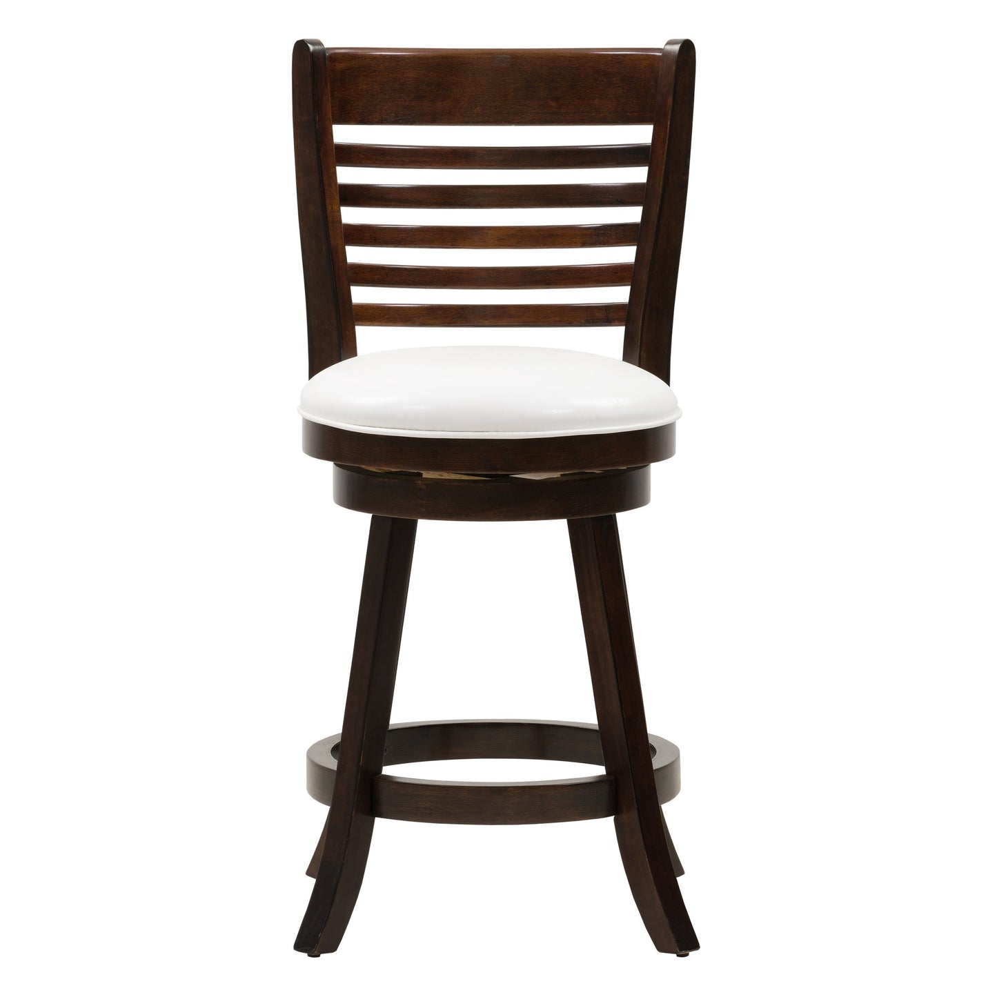 Set of 2 counter height bar stools with black metal frame and rustic brown wood seats, featuring a sleek, modern design ideal for kitchen islands and home bars.