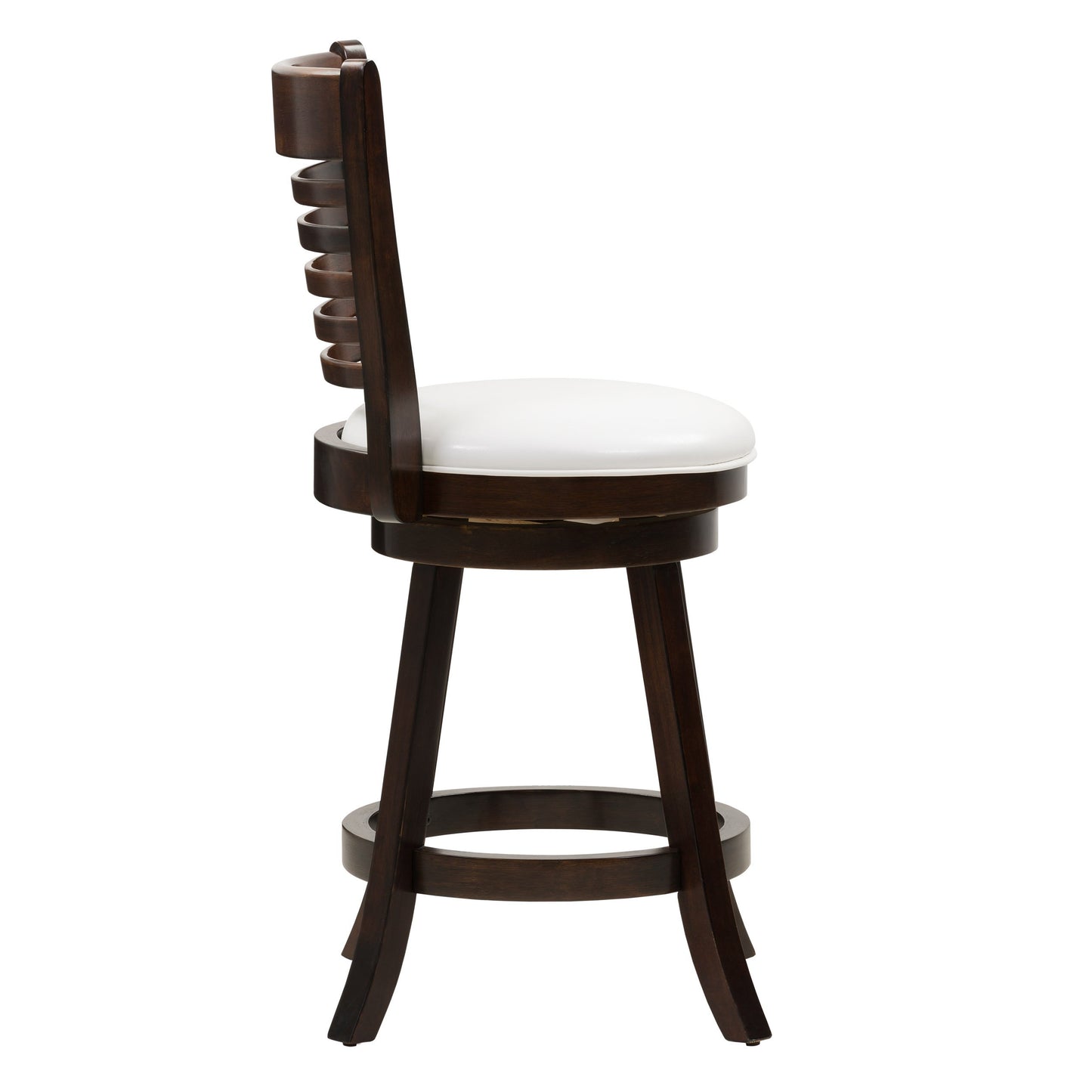 Gray fabric counter height bar stools with black metal legs, featuring a tufted backrest and cushioned seat for comfort, set of 2.