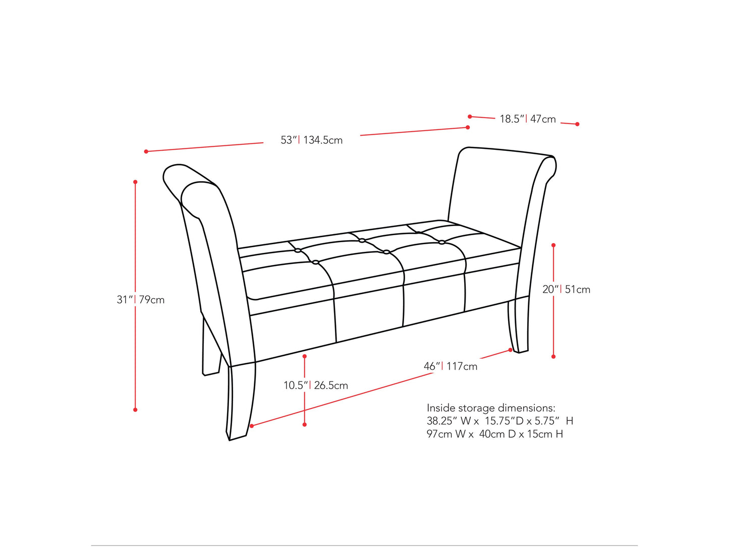 Elegant wooden storage bench with arms, featuring a rich dark brown finish, cushioned seat, and slatted backrest. Perfect for entryways or living rooms, offering both seating and storage solutions.
