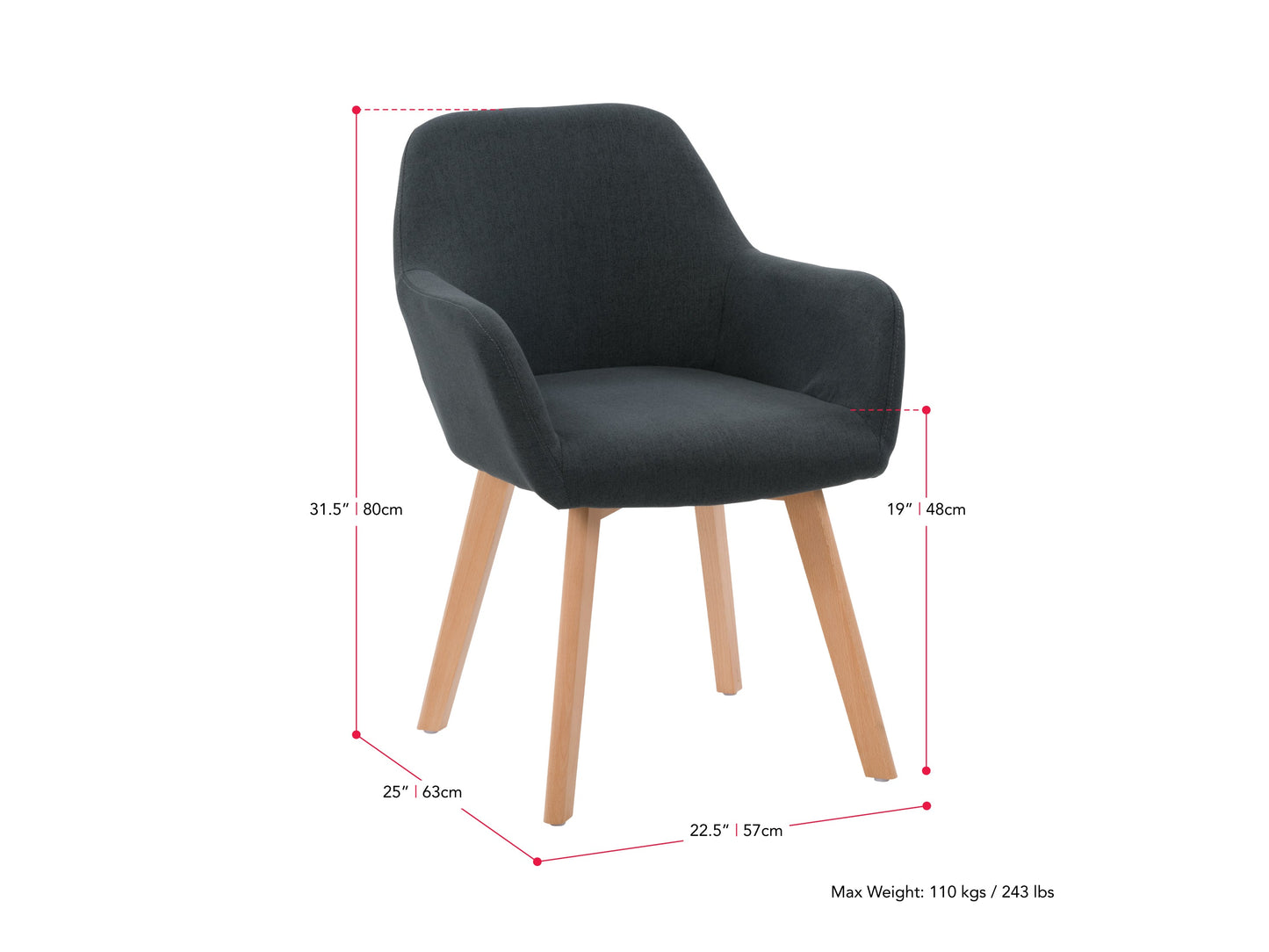 Set of 2 modern grey dining chairs with sleek metal legs, upholstered in soft fabric, featuring a comfortable cushioned seat and backrest, perfect for contemporary dining rooms.