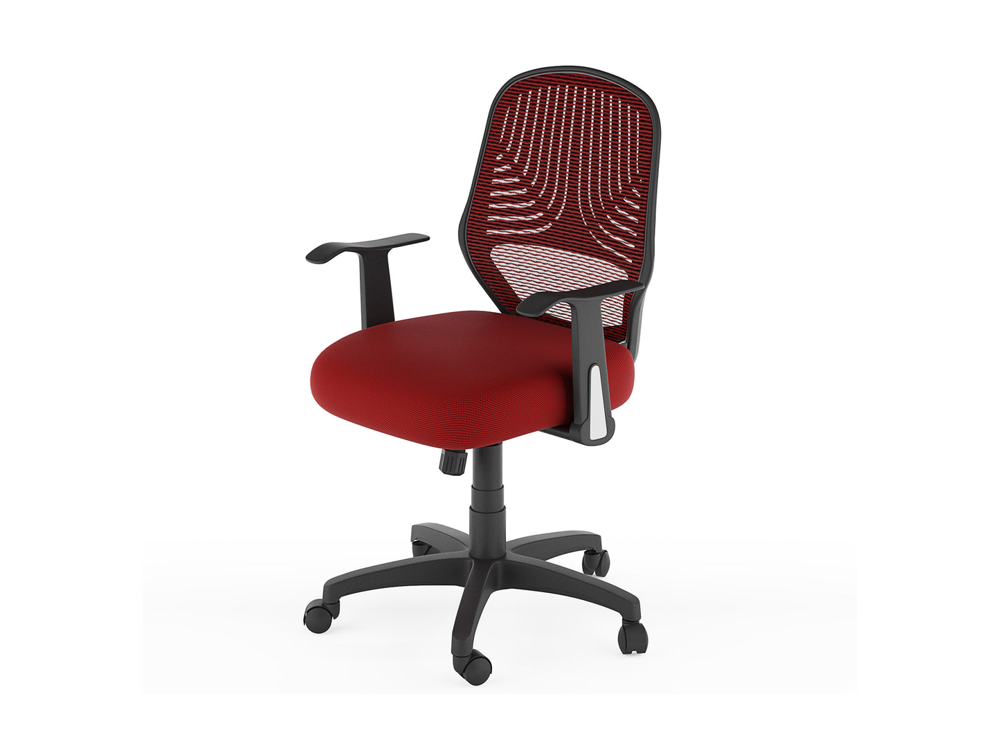 Black ergonomic mesh office chair with adjustable armrests, lumbar support, and a high backrest for enhanced comfort and breathability; ideal for home or office use.
