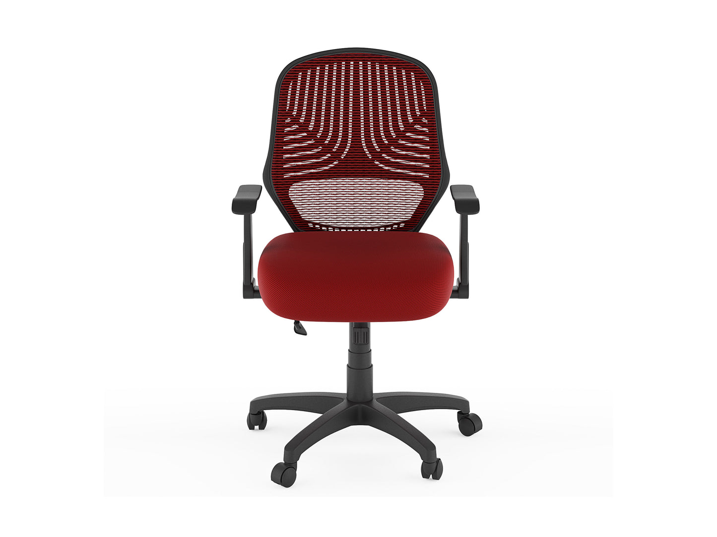 Ergonomic mesh office chair with adjustable armrests, black breathable mesh back, cushioned seat, and sturdy metal base on casters, ideal for home office or workspace comfort and support.