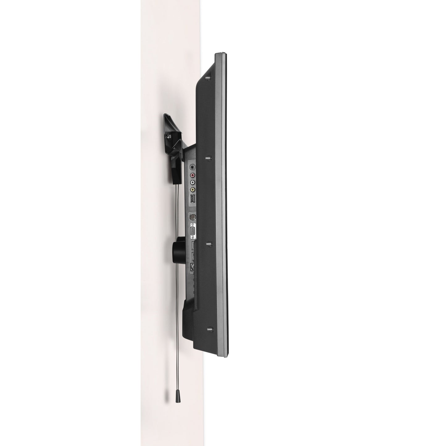 Drywall TV mount for 37"-80" TVs, black steel frame, adjustable tilt, and swivel arms for optimal viewing angles, easy installation with included hardware, supports up to 100 lbs.